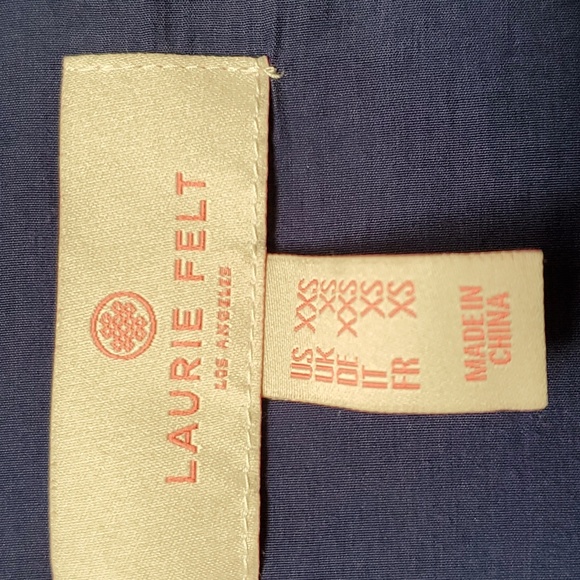 Laurie Felt Size XXS Royal Blue Silky Button Down Shirt - Picture 5 of 5